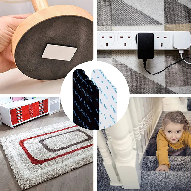 

8pcs Carpet Fixed Sticker Anti Slip Reusable Washable Floor Rug Mat Self-Adhesive Tape Gripper Corners Pad For Home Living Room