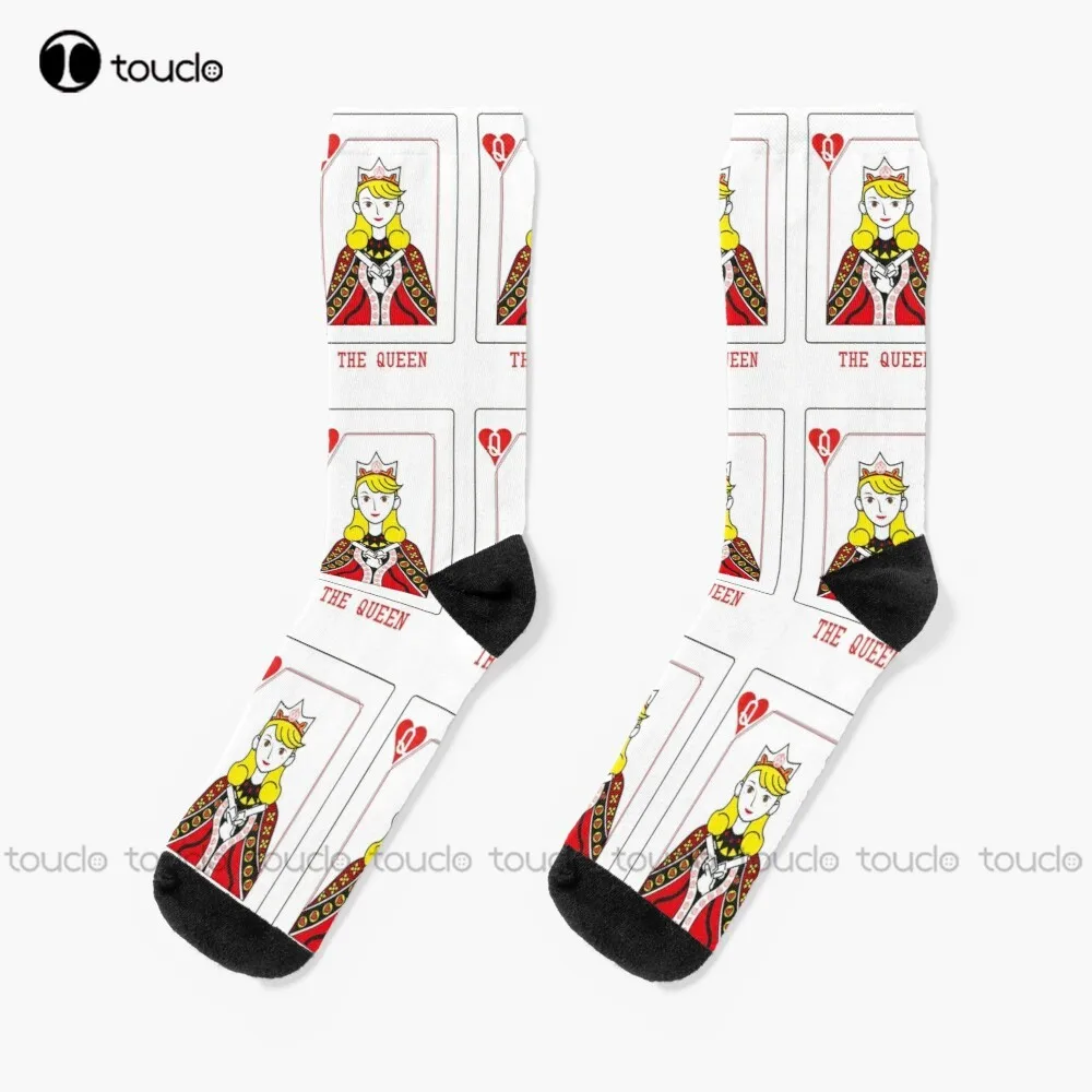 

Fullmetal Poker - Riza The Queen Socks White Crew Socks Men Christmas New Year Thanksgiving Day Gift 360° Digital Print Custom