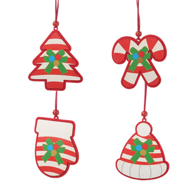 DIY Красная рождественская елка перчатки тростниковая шляпа красный нетканый