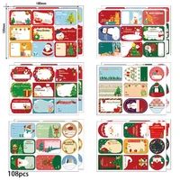 12sheets merry christmas gift name tags present seal label stickers christmas gift package decoration diy navida stickers