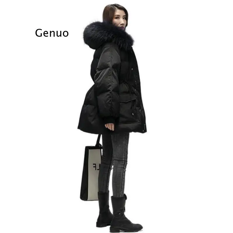 Женская пуховая куртка с капюшоном теплая Толстая парка на утином пуху