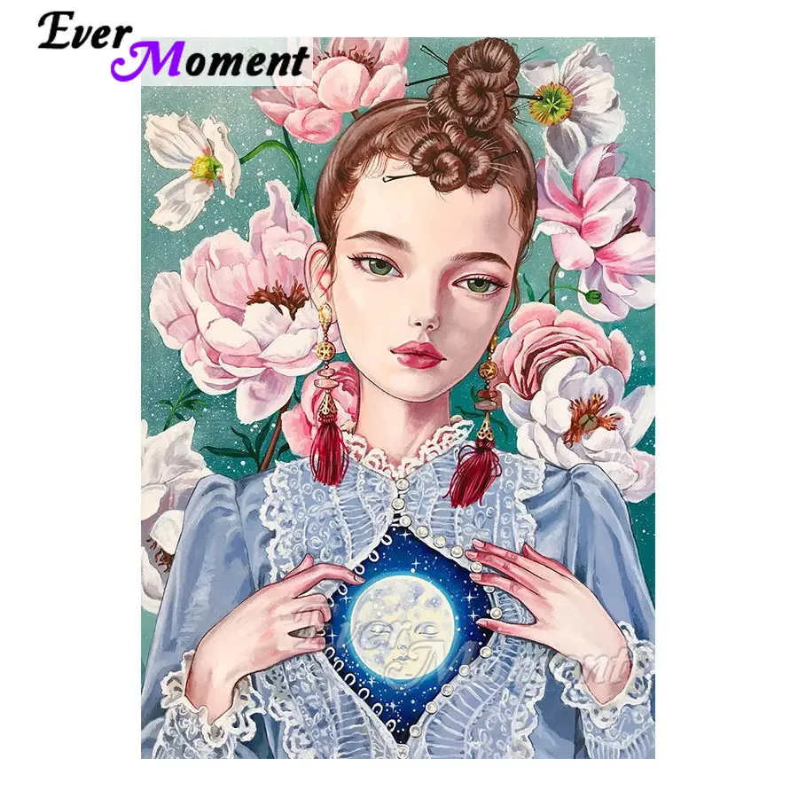 Картина с бриллиантами Ever Moment художественная картина Луной полностью квадратная