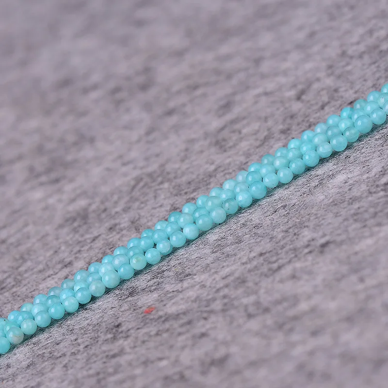 

OMHXZJ Wholesale ZB275 234mm DIY Bracelet Necklace Jewelry Making Accessories Components Natural Stone Fine Amazonite Round Bead