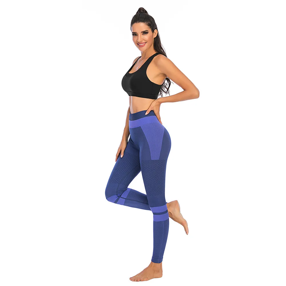 

2020 Woman's Fashionable Sweat-wicking Sports Pants Elastic Slim Hip Lifting Breathable Ninth Pants Casual Wear