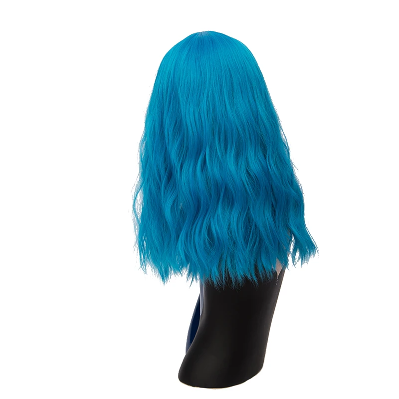 MSI Wigs длинные волнистые оранжевые парики Косплей блонд синтетический парик для белых женщин высокая температура волокна волос - Цвет: sky blue