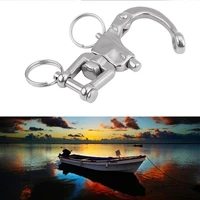 hook swivel shackle stainless steel rotating spring clasp loop hook for sailboat halyard yacht outdoor hardware parts useful