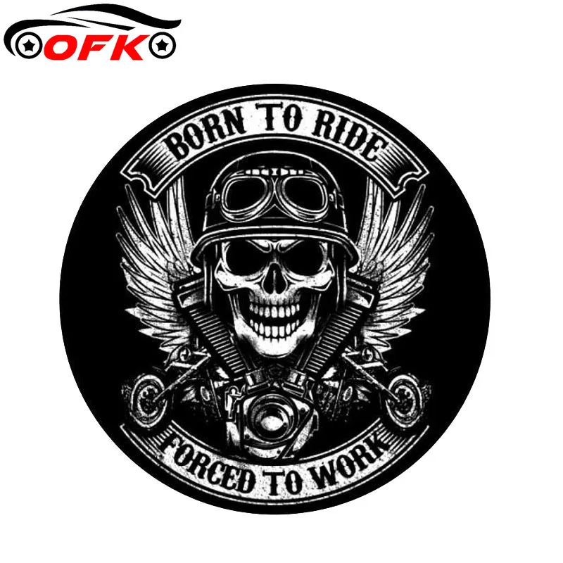 

Car Sticker BORN TO RIDE Skull Funny Decal Car Accessories Terror Cover Scratches Sunscreen Waterproof PVC,12cm*12cm