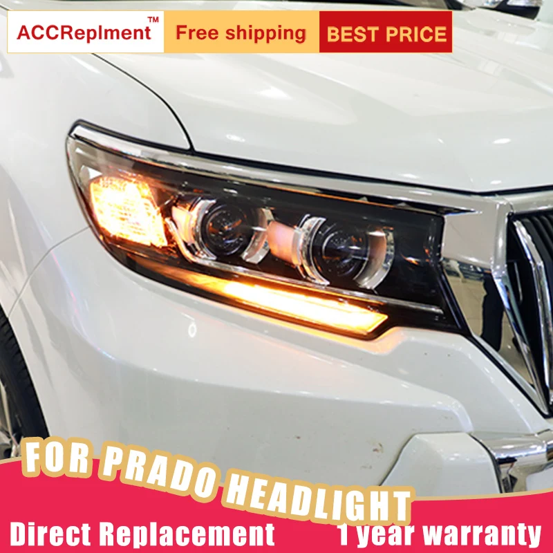 2 шт. светодиодный фары для Toyota Prado 2018-2019 Автомобильные ангельские глазки комплект