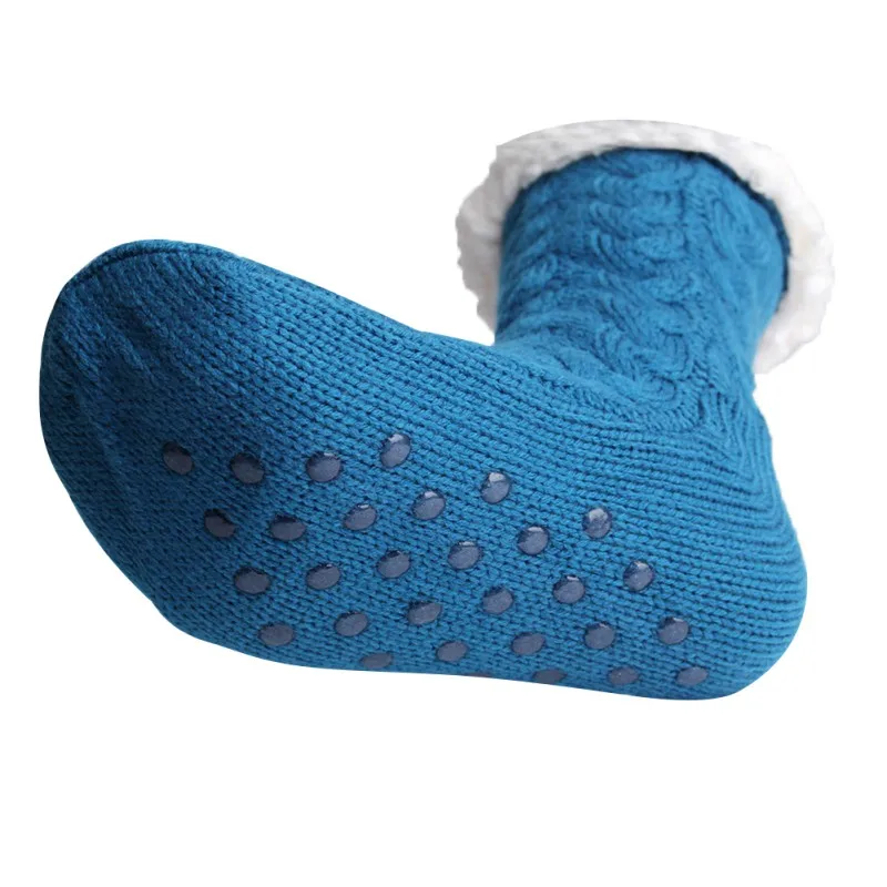 Женские зимние носки теплые уютные вязаные утепленные с флисовой подкладкой