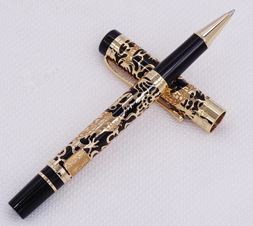 Jinhao 5000 винтажная Роскошная искусственная резьба по текстуре дракона черная и