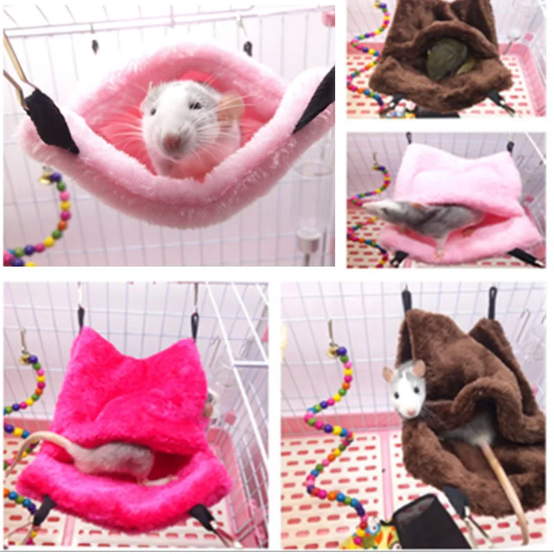 hamster sleeping bag hammock cage house nest for mice rat squirrel guinea pig soft warm small animal product hamster accessories free global shipping