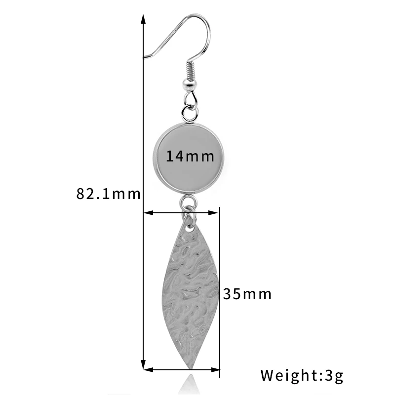 6 шт. металлическая пустая основа для сережек из нержавеющей стали подходит 10 12 14