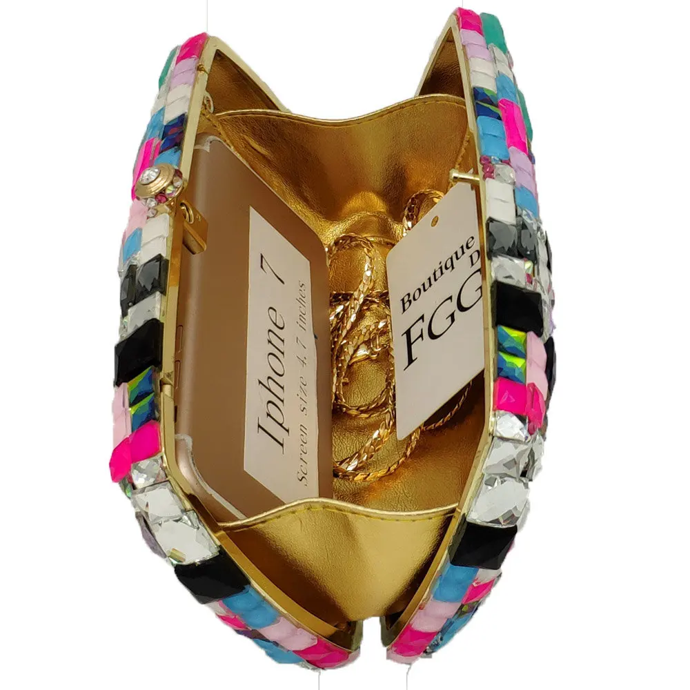 Женские разноцветные вечерние сумочки с двойным цветком клатчи со стразами для