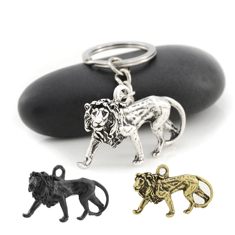 

Black Vintage Retro Style Lion King Original Keychain Fashion Anime Animal Car Key Chain Bag Keyrings Gifts For Men Key Pendant