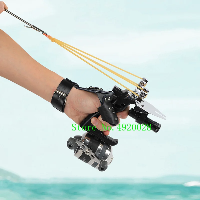 

New high-quality multi-function fishing set slingshot hunting catapult set professional shooting fishing dart + fishing reel too