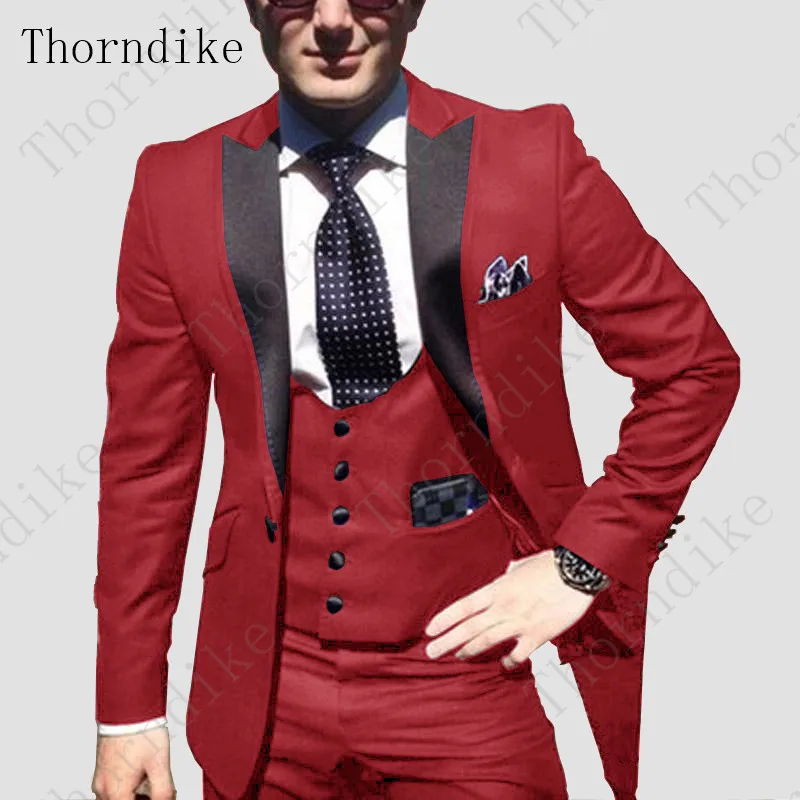 Коричневое мужское весенне осеннее свадебное платье для жениха Thorndike однотонный