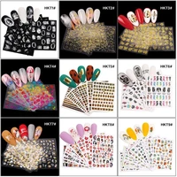 9 styles 3d nail art stickers snake design flower butterfly transfer stickers slider decals tip manicuring nail art tool