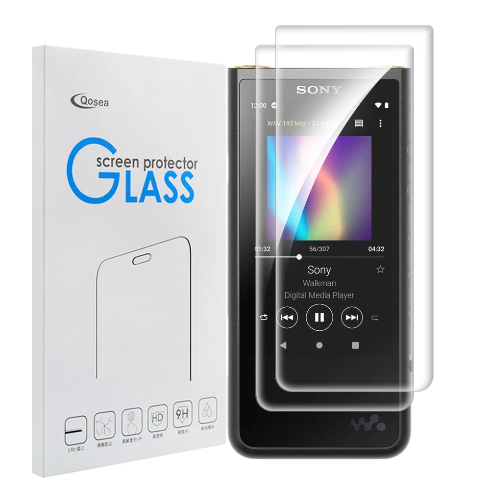 Qosea (2 упаковки) Walkman закаленное стекло для Sony NW ZX505 защита экрана 9H Ультра