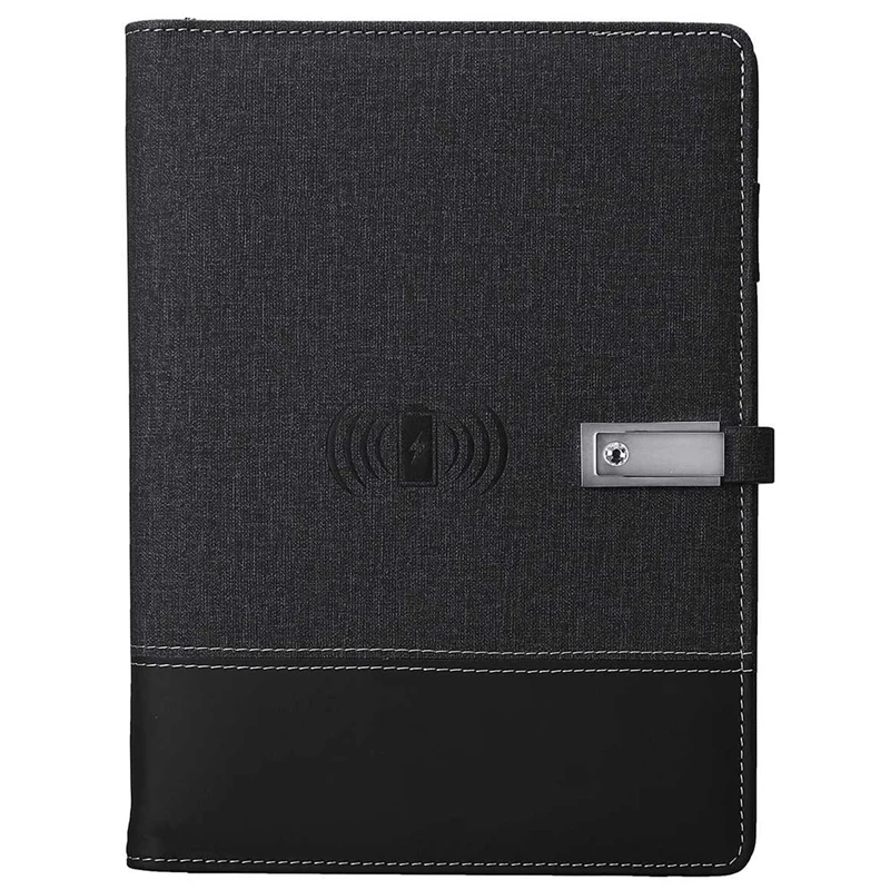 Qi Беспроводная зарядка записная книжка power Bank notebook многофункциональная 8000MAh power Bank Переплетчик дневник на спирали книга+ USB флэш-диск