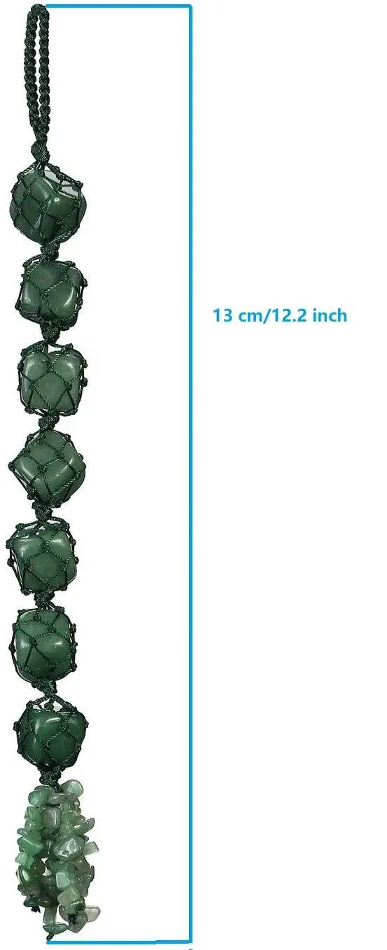 

7 Chakra Car Ornaments Green aventurine Healing Crystal Hanging Ornament Reiki Tumbled Gemstone Window Ornament Feng Shui