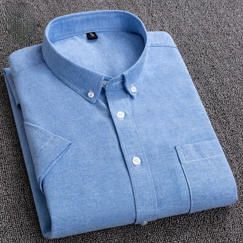 Рубашка мужская с коротким рукавом Повседневная деловая рубашка из ткани