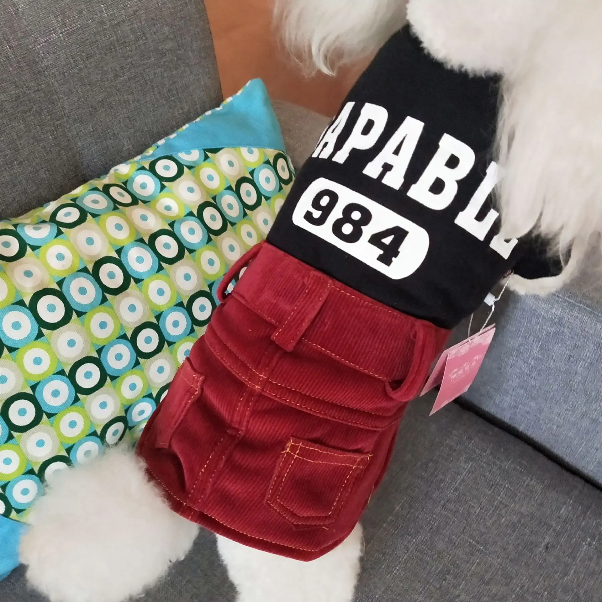 Костюм для питомца платье щенка модная Вельветовая Одежда собак аксессуары