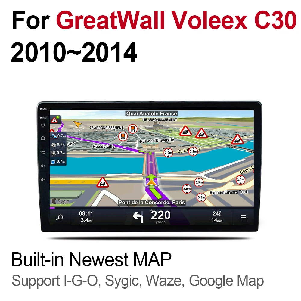 " мультимедиа для Android плеер 2 Din wifi gps-навигация Авторадио Для GreatWall Voleex C30 2010~ сенсорный экран Bluetooth