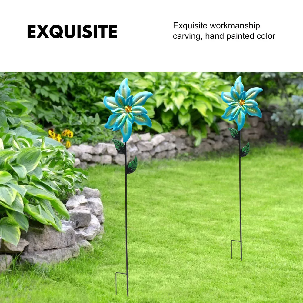 

1pc Personalized Iron Art Flower Stake Decoration for Patio Yard Garden Lawn