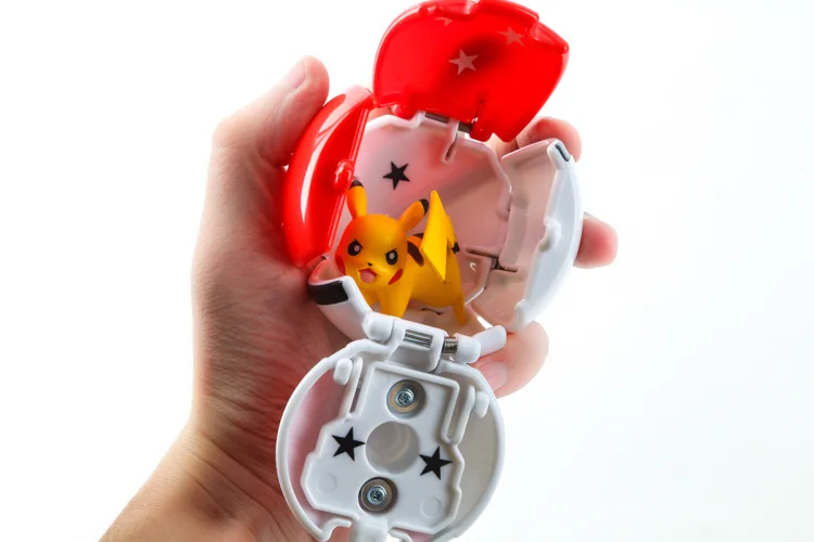 Оригинальная кукла Покемон Пикачу Touch and Flip Pokeball Player аниме модель детская игрушка