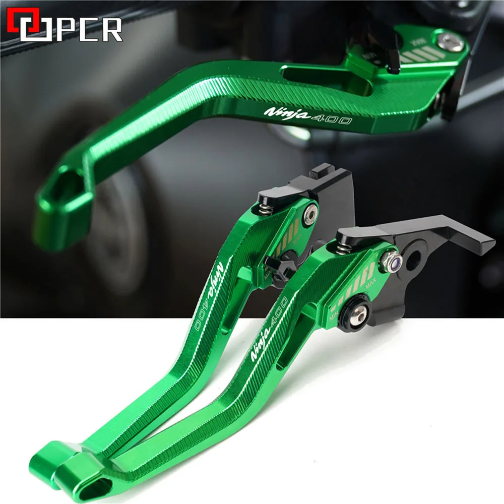 Логотип NINJA400 CNC Регулируемые рычаги тормозного сцепления мотоцикла для Kawasaki NINJA