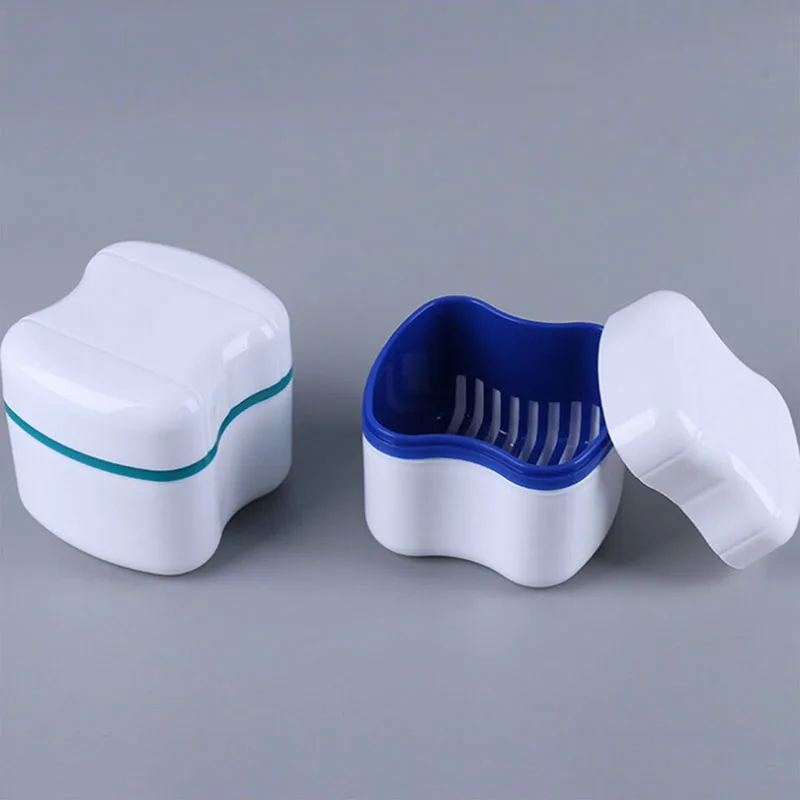 

1PC Denture Box Case Portable Double-layer Denture Bath Case With Basket Net Holder Artificial Tooth Organizer Teeth Care