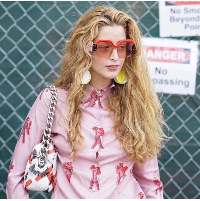 Очки солнцезащитные женские без оправы винтажные Роскошные брендовые солнечные