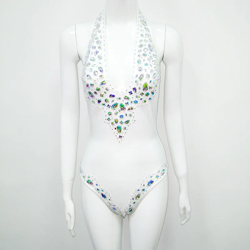 

Sexy bikini women triangle swimsuit women nail drill backless bandage bikini stretch tight