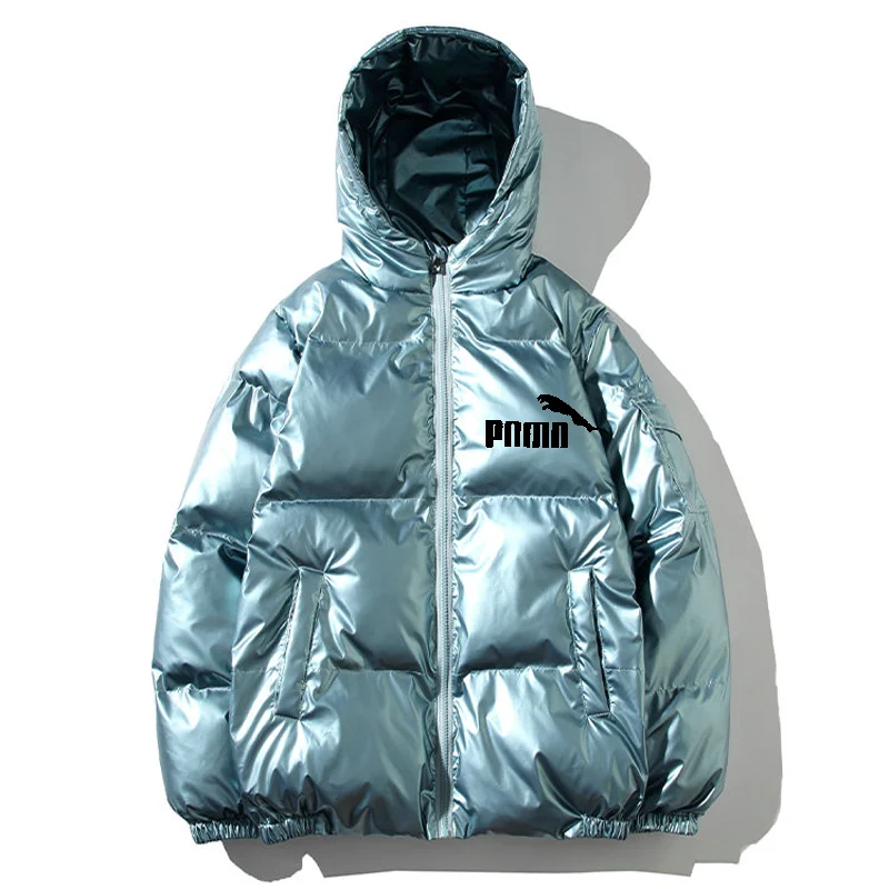 

2021 Winter Brand Printed Hooded Zipper Bright Color Cotton Jacket Sports and Leisure Enlarged Warm Jacket