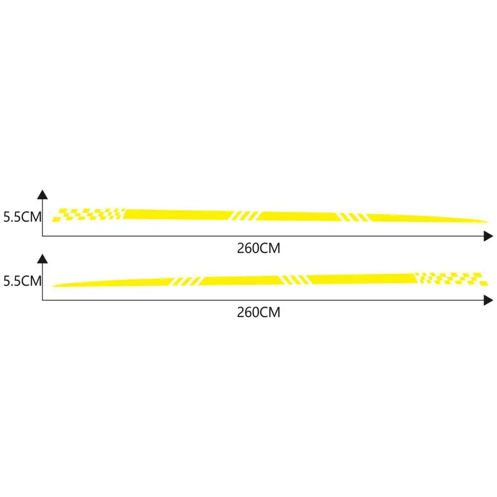 

2pcs Universal Car Stickers Goods Body Side Stripe Hood Stickers Pvc Vinyl Bumper Decals Accessories For BMW Golf VW Passat