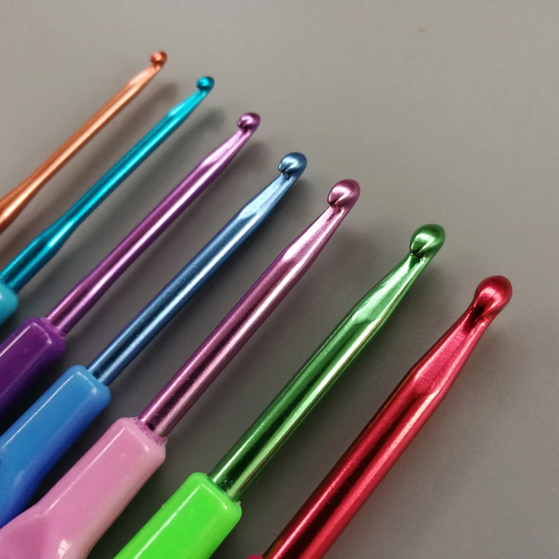 7 шт. Пластик ручка Алюминий крючком вязальный крючок-игла спицы для вязания