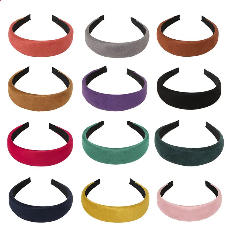 

1PC Suede Headband Wide-brimmed Head Hoop Non-slip Casual Simple Hair Accessories Sponge Hair Hoop Solid Color Women Headband
