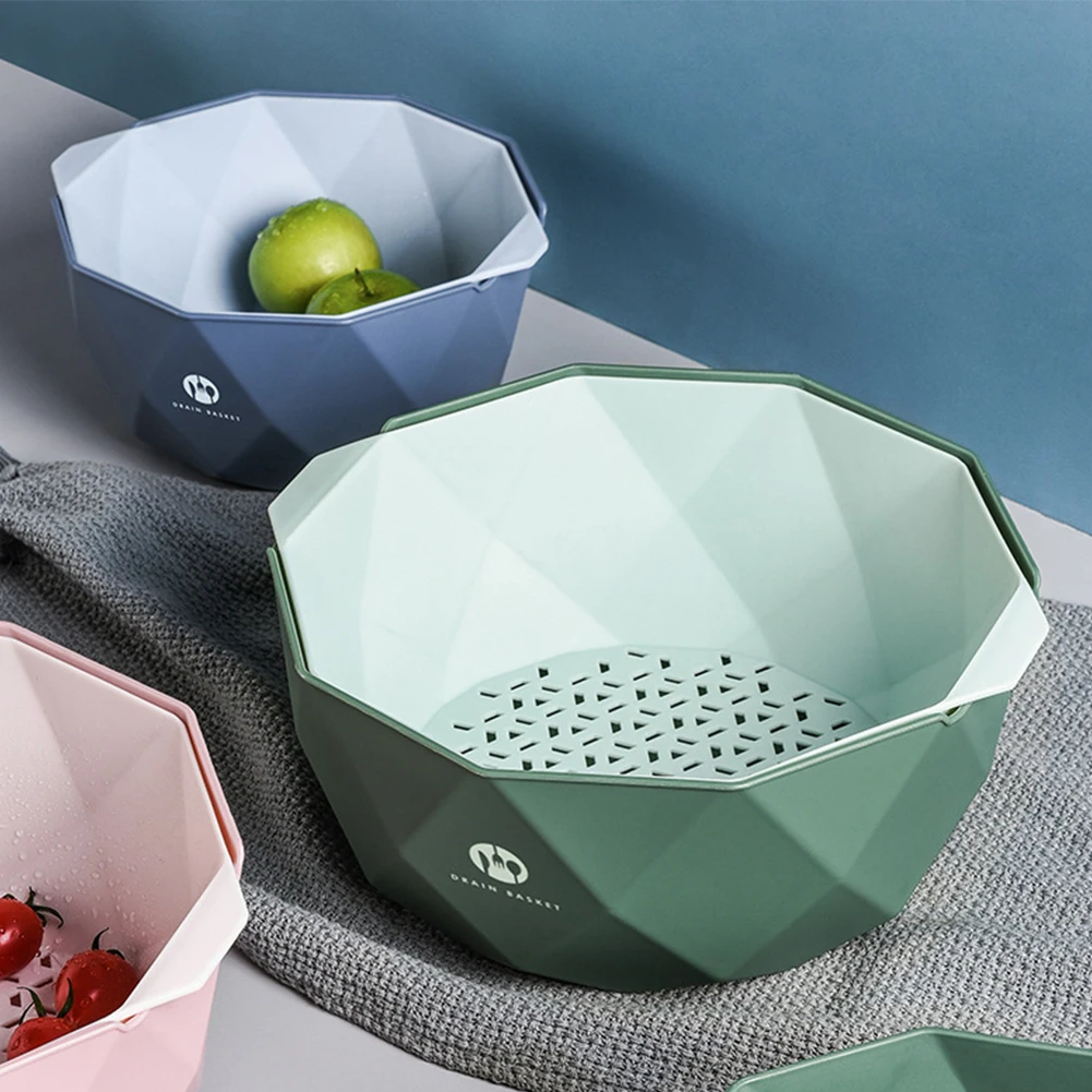 

Restaurant Multifunctional Large Capacity Home Kitchen Colander Fruit Vegetable Stackable Deep Bowl Strainer Washing Detachable
