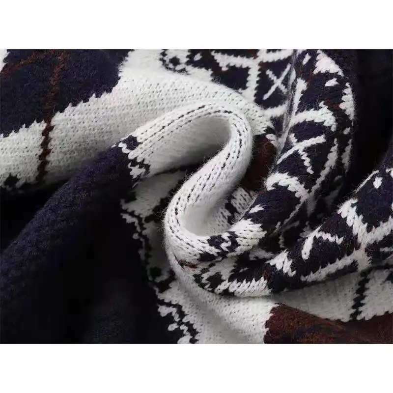 Женский вязаный кардиган в Корейском стиле винтажный Модный свитер с длинным