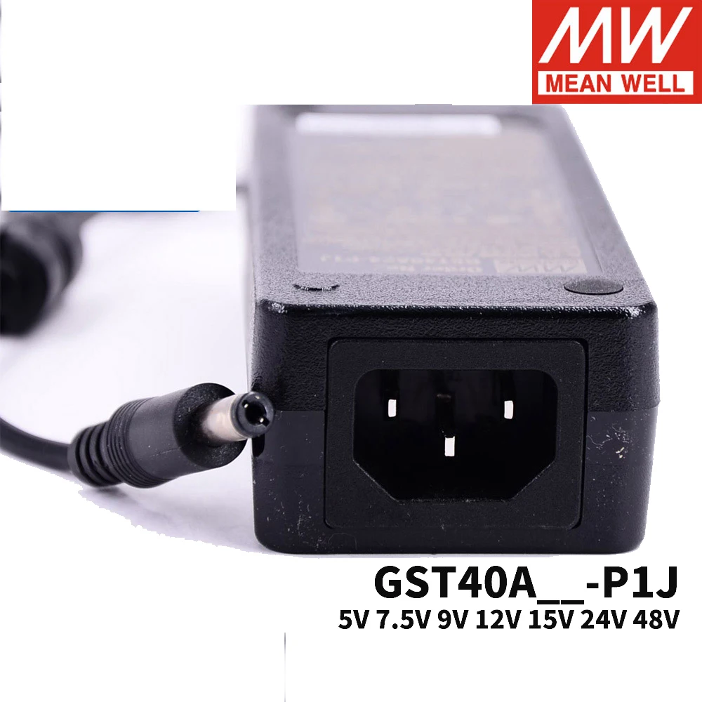 Mean Well GST40A Series P1J 40 Вт адаптер 5 в 7 9 12 В 15 18 24 48 Meanwell универсальный источник питания