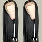 Колледж 30 дюймов HD прозрачный 13x6x1 часть синтетические волосы кружевные парики прямые бразильские человеческие волосы парики для женщин 150% Плотность