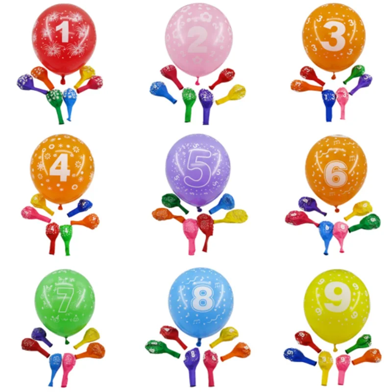 10 шт. цифровые латексные воздушные шары | Дом и сад