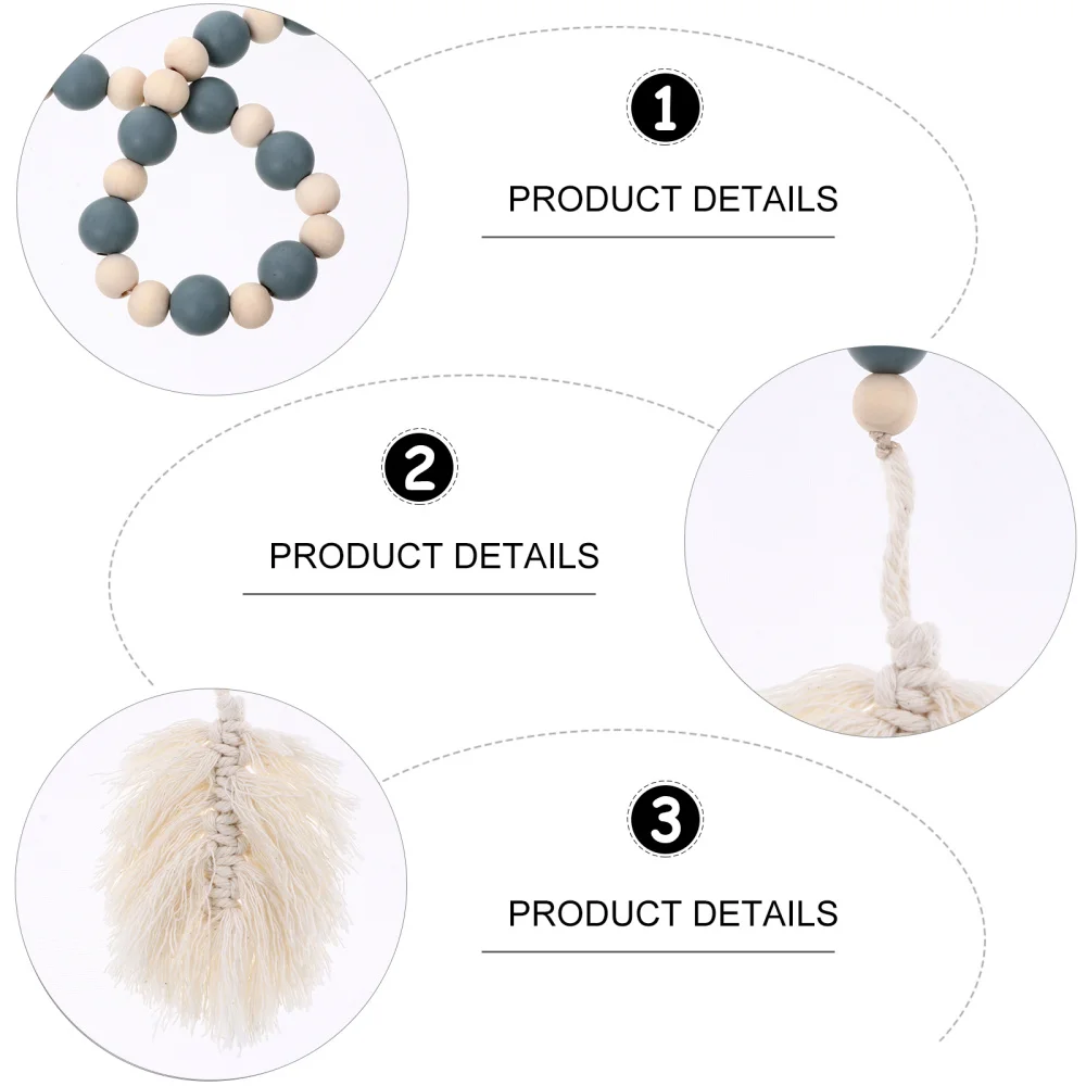 

1pc Wooden Bead with Tassel Rustic Country Decor Home Bead Hanging Accessory