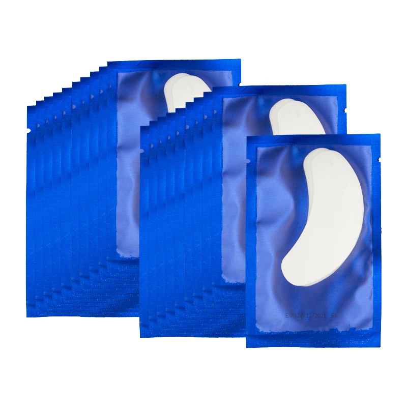 Синие бумажные накладки для наращивания ресниц 200 пар одноразовые подушечки глаз