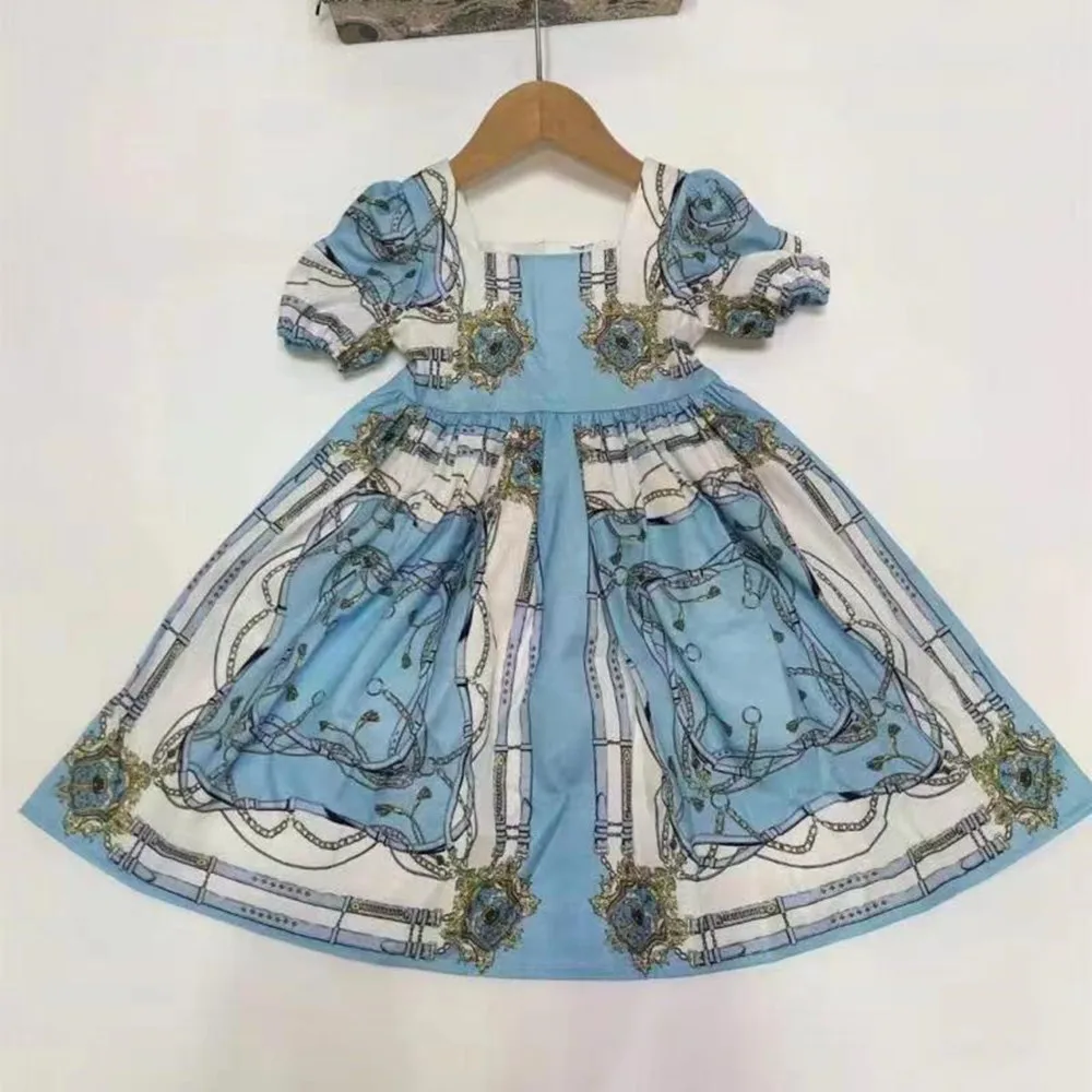 

Высококачественная индивидуальная детская одежда, новинка 2022, Ранняя весна, маленькое стильное платье с пышными рукавами для девочек