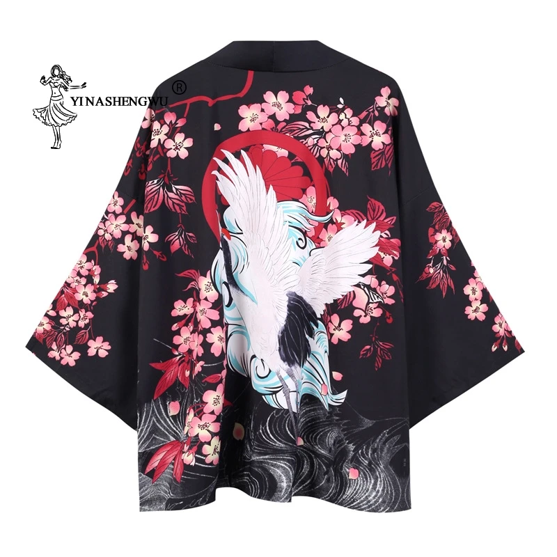 

Yukata Women Japanese Kimono Traditional Cardigan Summer Carp Print Loose Shirt Casual Coat Kimono Femme Kimonos Cosplay Costume