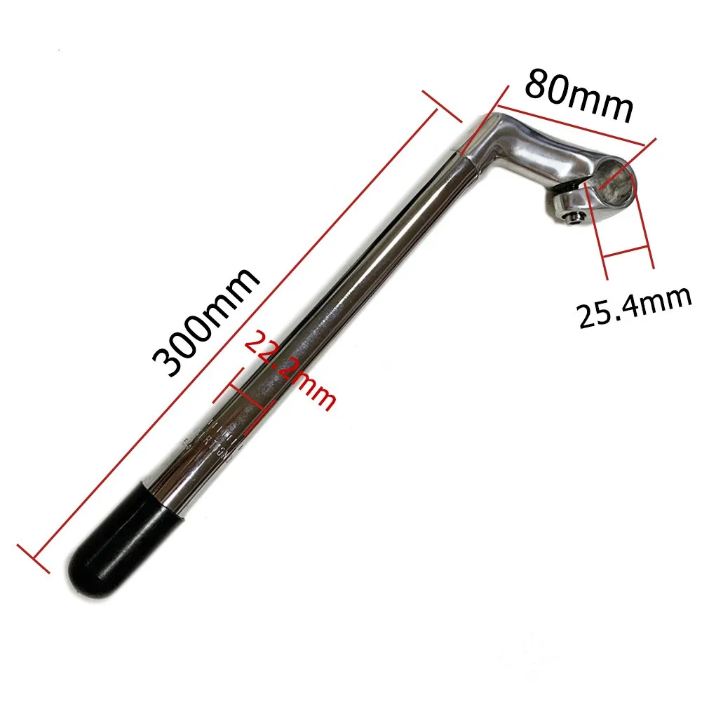 

Bicycle Quill Stem Riser 80mm Front Extension 80*25.4 Vertical Rod 22.2/25.4*300MM Cycling Bike Extension Stem Handlebar Parts