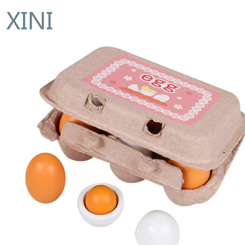 

Детские кухонные игрушки, деревянная Милая коробка для яиц, игрушечная еда, ролевая игра, дом, кухня, еда, игрушки для детей, девочка