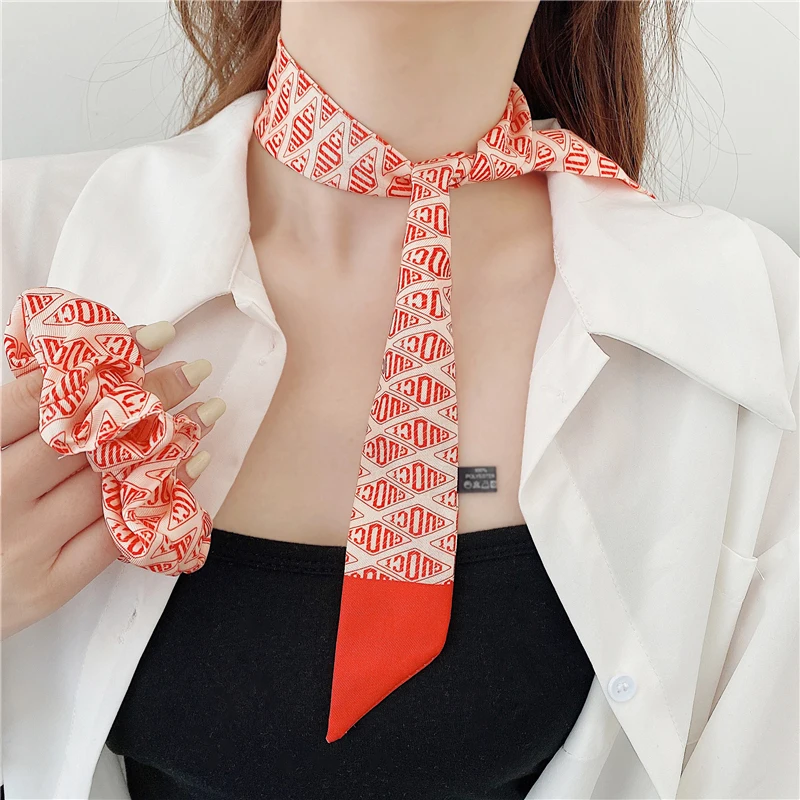 

Luna&Dolphin Women Skinny Scarf Large Intestine Hair Ring Sets Fairy Multifunctional Bow Tie Ponytail Ribbon Headbands Streamer