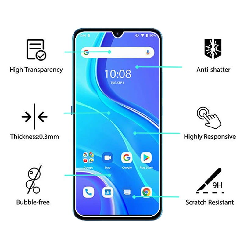 2 шт. закаленное стекло для UMI Umidigi A7S стеклянная пленка 9D защитный стеклянный